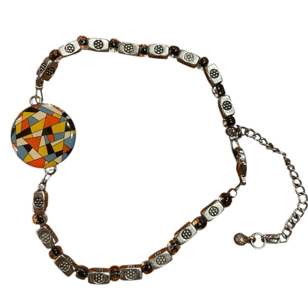 ONE PUTT DESIGN multicoloured geometric golf ball marker 8.5-11.5” anklet